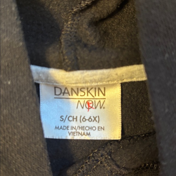 Girls Danskin Black Hooded Sweatshirt with Pink Varsity Patch - Picture 3 of 8